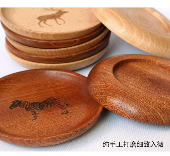 工厂批发创意北欧风木质工艺品多功能居家日用榉木果盘杯垫隔热垫